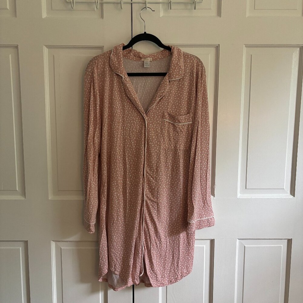 Eberjey Pink Polka Dot Pajama Shirt